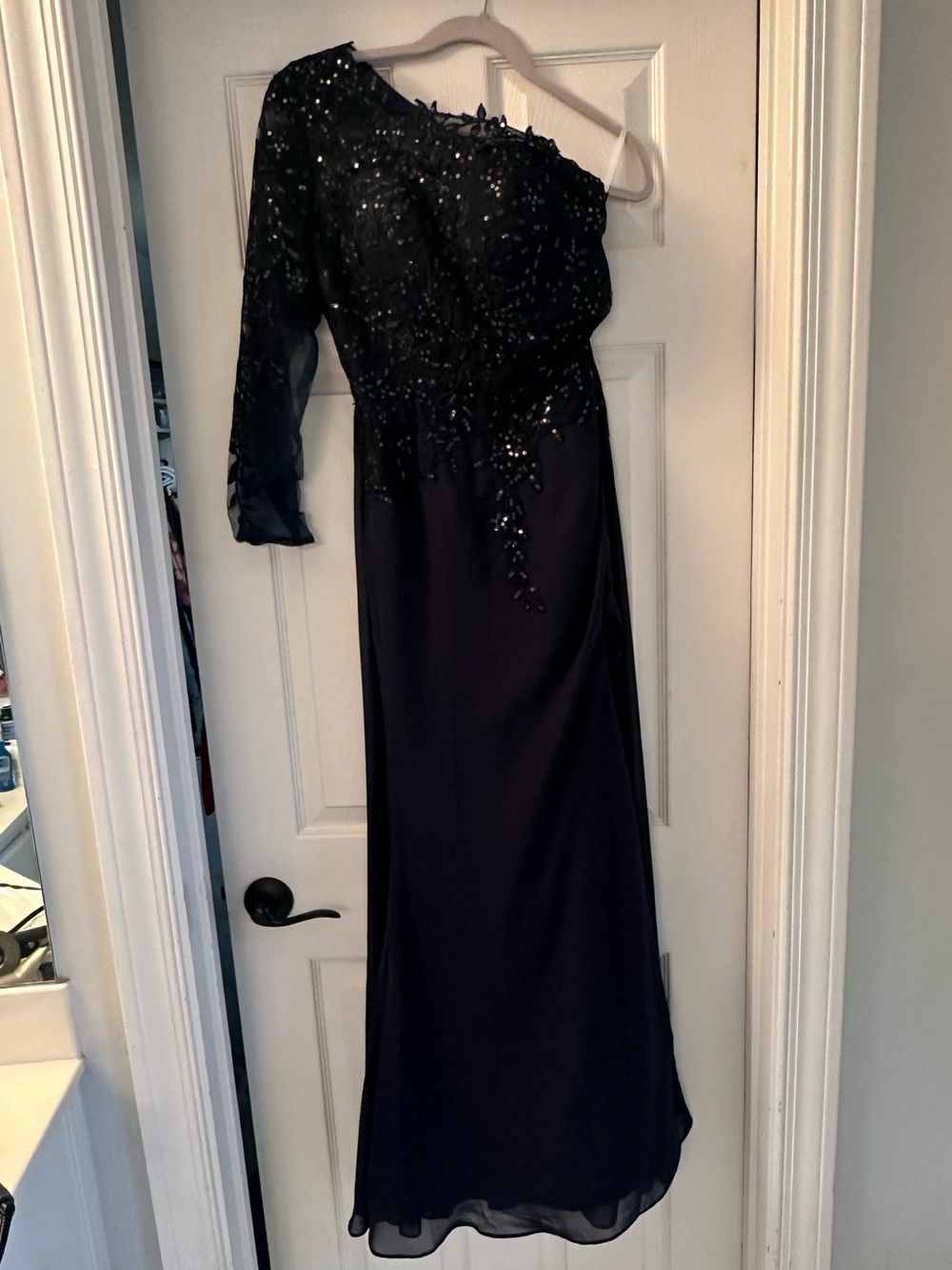 Elegant Navy One-Shoulder Evening Gown. Mother of the bride. Never worn